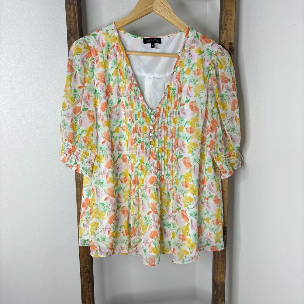 1. State Floral Print Women's Top L
